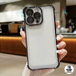 หรูหราชุบเกราะกันกระแทกเคสโทรศัพท ์ สําหรับiPhone 15 14 13 12 11 Pro Max 15 Plusกล ้ องป ้ องกันถุงลมนิรภัยอะคริลิคใสปกแ