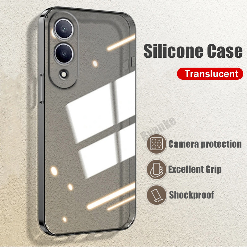 สําหรับ Samsung Galaxy S25 Edge 6.7 นิ้ว SM-S937U S937B S9370 Slim Fit โปร่งใสสีเทายืดหยุ่นซิลิโคนนุ