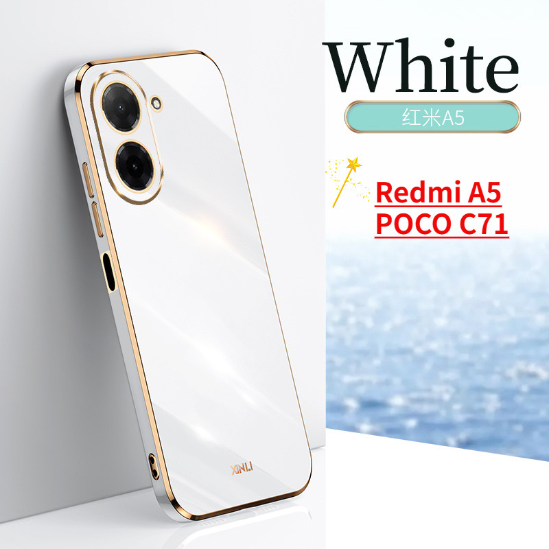 ปลอกสําหรับRedmi A5 4G POCO C71 5G 2025 เคสโทรศัพท์ซิลิโคนชุบSoft SquareกันกระแทกสําหรับRedmiA5 Xiao