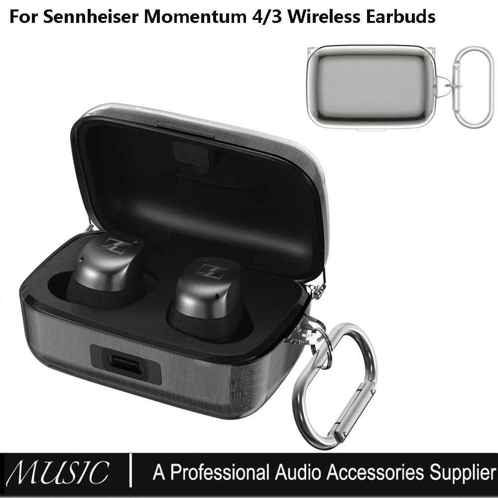 สําหรับหูฟังไร้สาย Sennheiser Momentum 4/3 เคสใส, เคส TPU แบบแข็งสําหรับ Momentum True Wireless 4/3, ฝาครอบป้องกันป้องกันแพลงแบบเต็มตัว