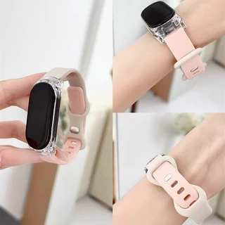 สายรัดซิลิโคนพร้อมเคสสําหรับ ForOPPO band สายรัดข้อมือเปลี่ยนกีฬา Bracelect ฝาครอบอุปกรณ์เสริม