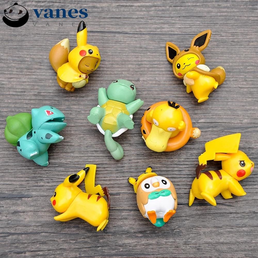 VANES ตุ๊กตาโปเกมอน ตุ๊กตาการ์ตูน Squirtle Bulbasaur Psyduck Rowlet Action Figure