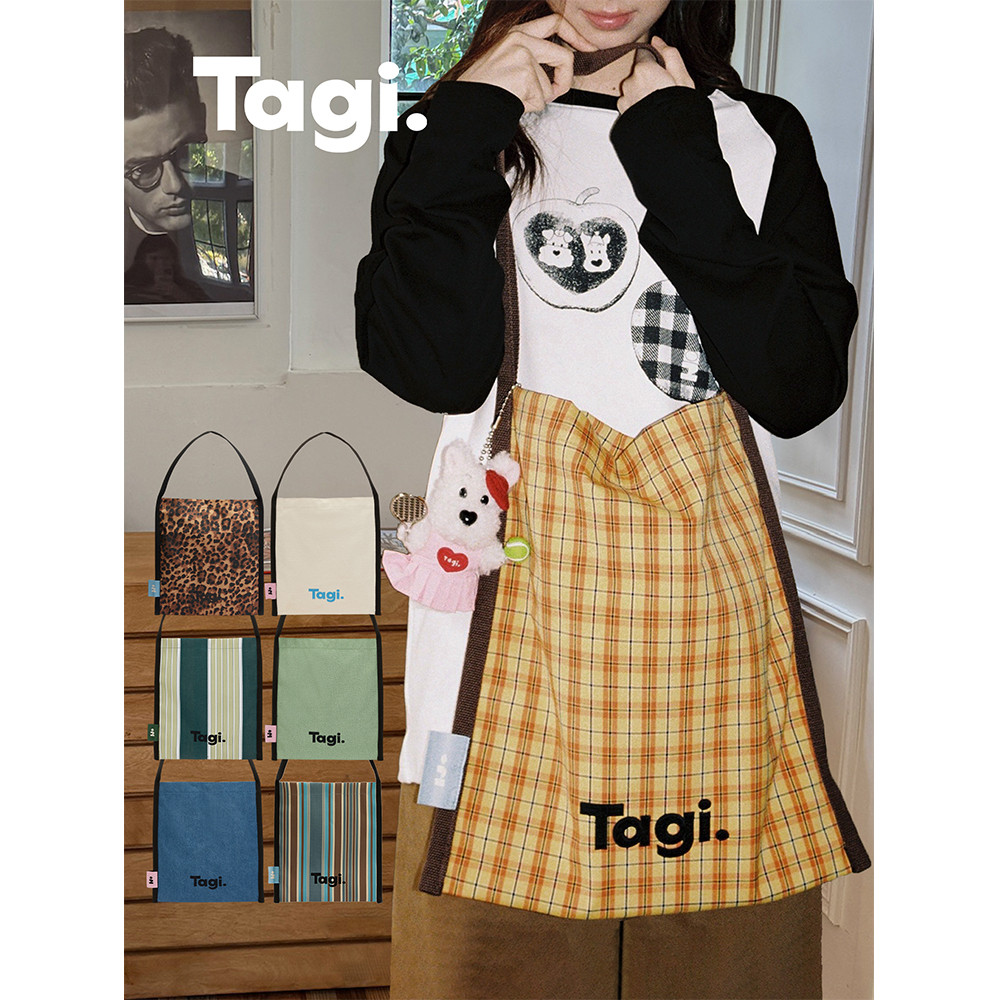 Tagi. Edge Canvas Bag Shoulder Bag กระเป๋าสะพายกระเป๋าผ้าใบขอบ