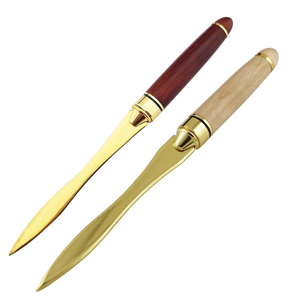 Letter Opener สแตนเลสตัดมีดกระดาษซองจดหมายเปิดแบ่งแฟ้มอุปกรณ์สํานักงาน Ergonomic Grip Handle bunverth