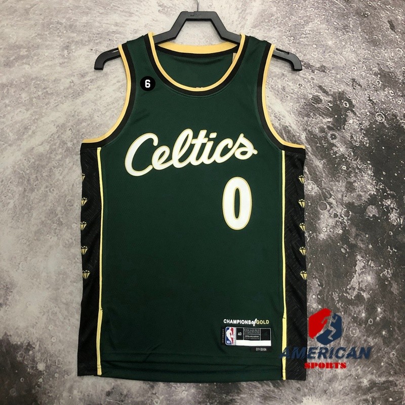 2023 เสื้อบาสเก็ตบอลผู้ชาย Boston Celtics Jayson Tatum Green Jersey City Edition
