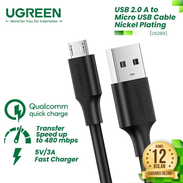 UGREEN สายชาร์จ USB Type A เป็น Micro USB 1M 2M Fast - US289