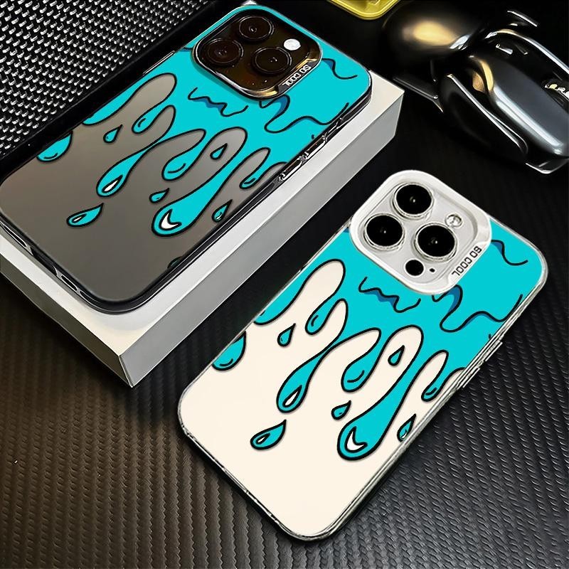 เคสโทรศัพท์ลายหยดน้ำสีฟ้า, เหมาะสำหรับ iPhone 17 11 12 13 15, ProMax, IP16Pro เคสซิลิโคนป้องกันกันกระแทกขั้นสูง, ทันสมัย