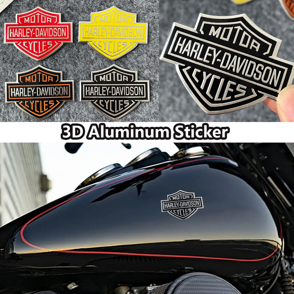 อลูมิเนียมโลหะ Harley-DAVIDSON โลโก้สติกเกอร์รถจักรยานยนต์ Harley Emblem Badge Decal