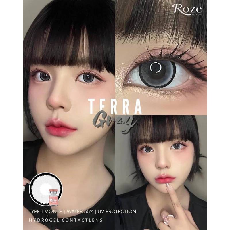 บิ๊กอาย คอนแทคเลนส์ Roze Terra ค่าอมน้ำ55%