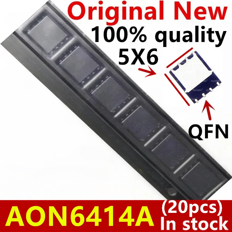 (20 ชิ้น) 100% ใหม่ AON6414A AO6414A 6414A QFN-8 ชิปเซ็ต