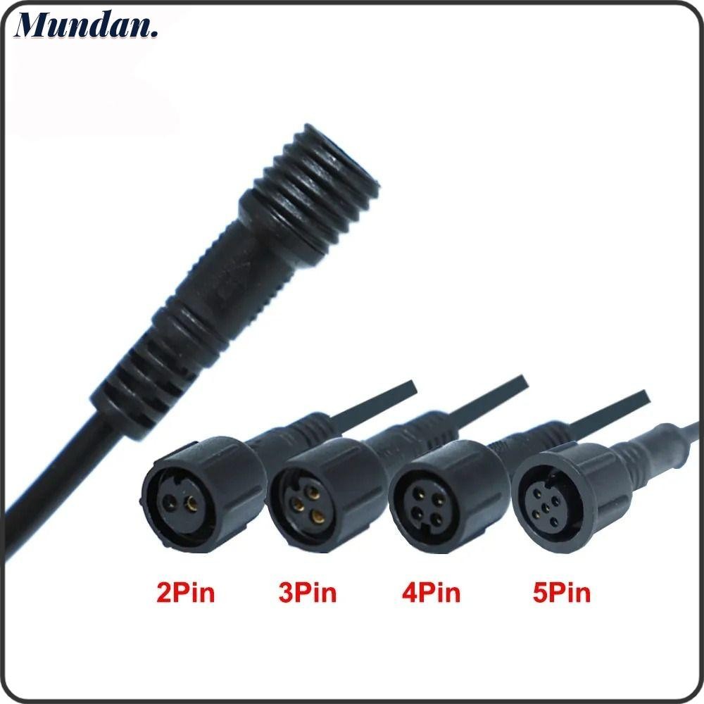MUNDAN 2Pin 3Pin 4Pin แจ็ค, 2Pin 3Pin 4Pin สายสีดําชายหญิง LED Connector, LED Light Connector 20 ซม.