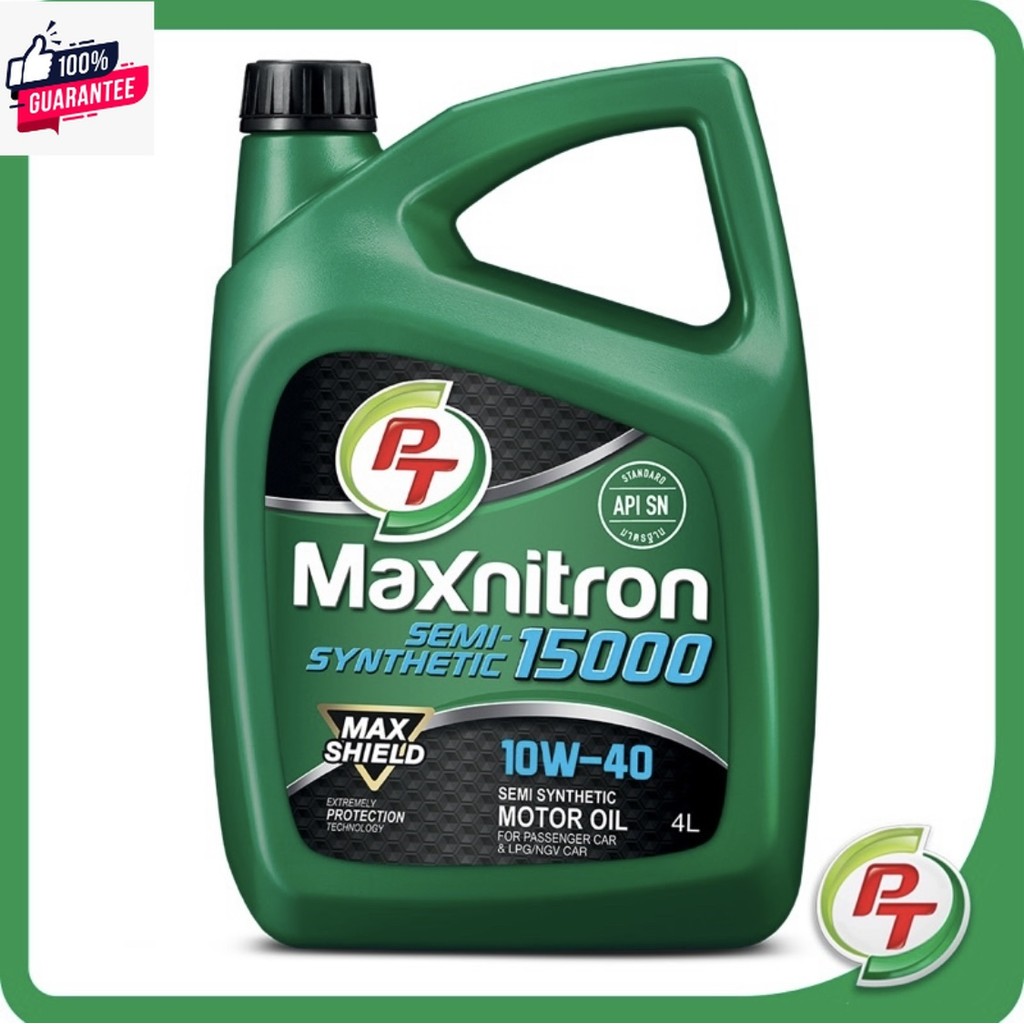 น้ำมันเครื่องกึ่งสังเคราะห์ Pt Maxnitron Semi Synthetic 15000 10W40 ขนาด 4 ลิตร และ 1 ลิตร