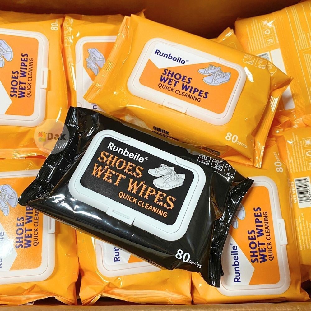 Set 1/3/5 ห่อ Shoe Wet Wipes แผ่นเช็ดรองเท้า ไม่ต้องล้างน้ำ แบบใช้แล้วทิ้ง ไม่ทำลายพื้นผิวรองเท้า ห่อ 80 แผ่น พร้อมส่ง!!