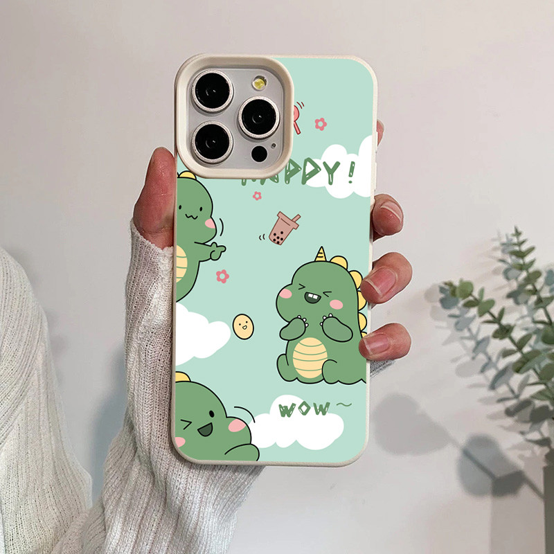 ฝาครอบโทรศัพท์นุ่มไดโนเสาร์เล็กๆน้อยๆมีความสุขFor iPhone 11 13 15 เคส ไอโฟน12 14 ProMax 7 8Plus X XR XSMax