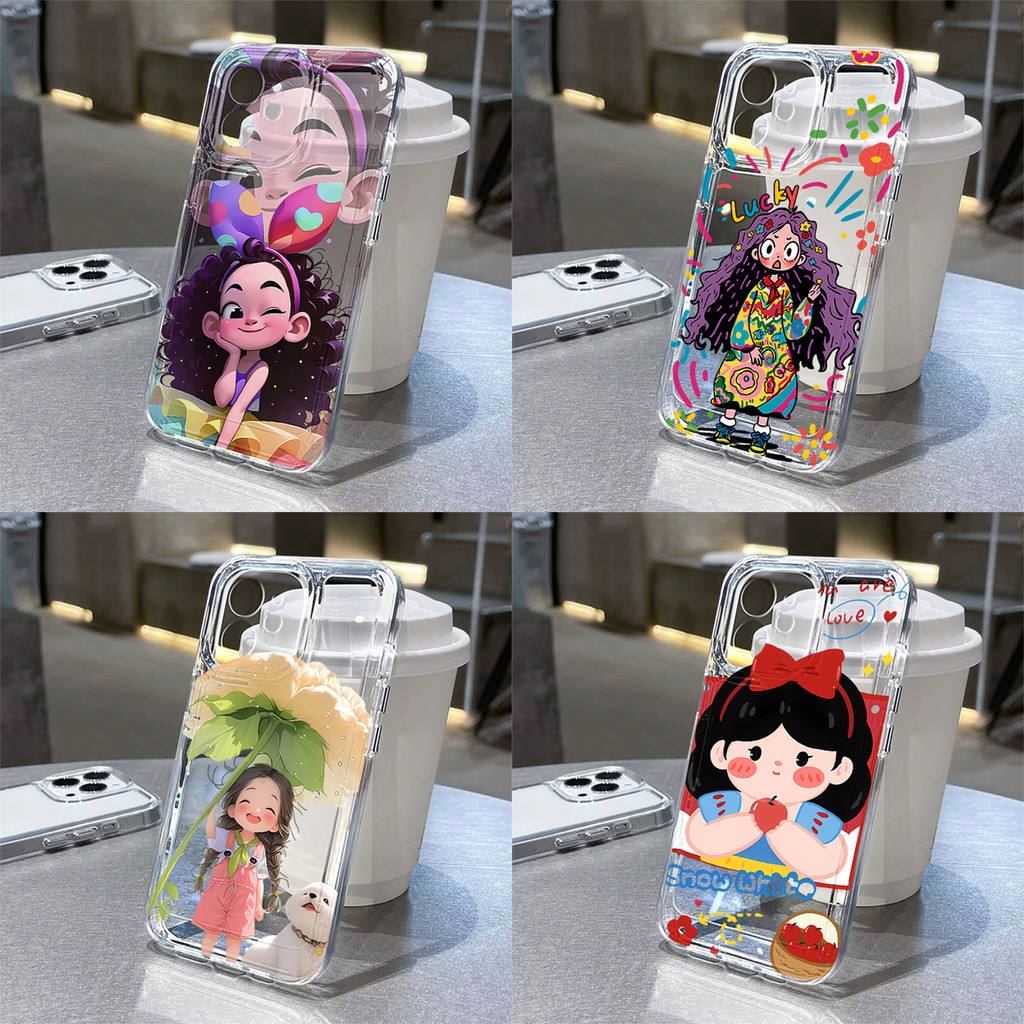 Space เคส for oppo A60 A79 A18 A17 A16 A38 A15 A54 A78 A53 A5 A9 2020 A57 A95 A74 A5S A98 A32 4G 5G สาว กันกระแทกนุ่ม