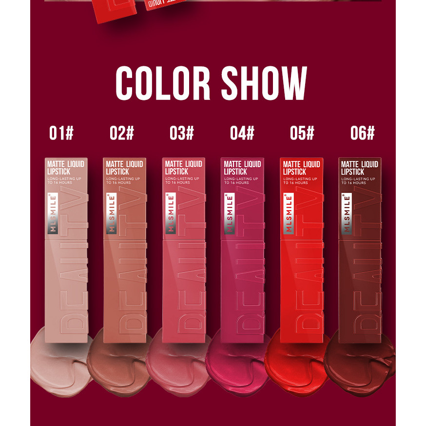 Mlsmile 1 ชิ้นสตรอเบอร์รี่ Lip Glaze ชุดกํามะหยี่ Matte Liquid ลิปสติก Non Stick Cup แต่งหน้ากันน้ํา Lasting Moisturizing Matte Lip Gloss ราคา ถูกที่สุด ดีลบีเคเค แกลเลอรีภาพที่ 6