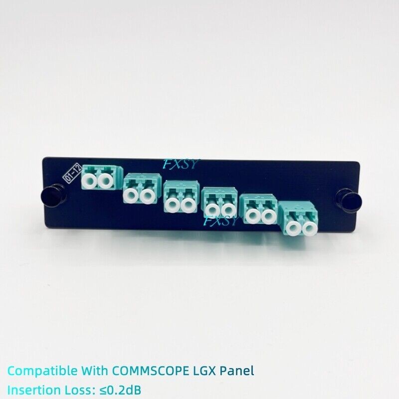 แผงไฟเบอร์ออปติก LGX 12 พอร์ต 6 LC Duplex Adapter OM3 OM4 เข้ากันได้กับ COMMSCOPE