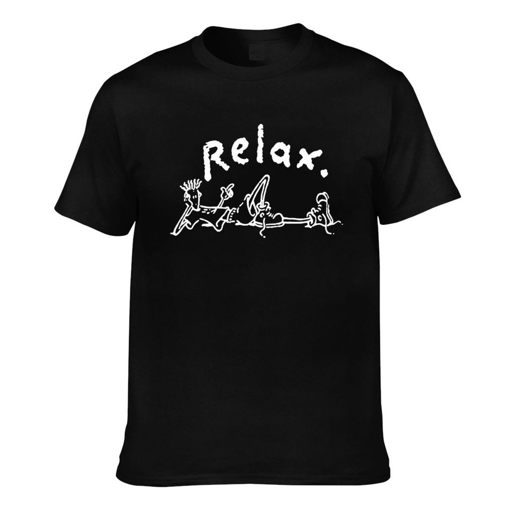 Fido Dido Relax เสื้อยืดผ้าฝ้ายผู้ชายท็อปที