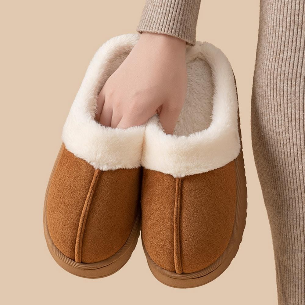 รองเท้าบ้านฤดูหนาว BATE, Fuzzy Fluffy Memory Foam รองเท้าแตะแพลตฟอร์มผู้หญิง, ในร่มและกลางแจ้ง Anti-slip Plush ซับรองเท้าแตะอุ่น