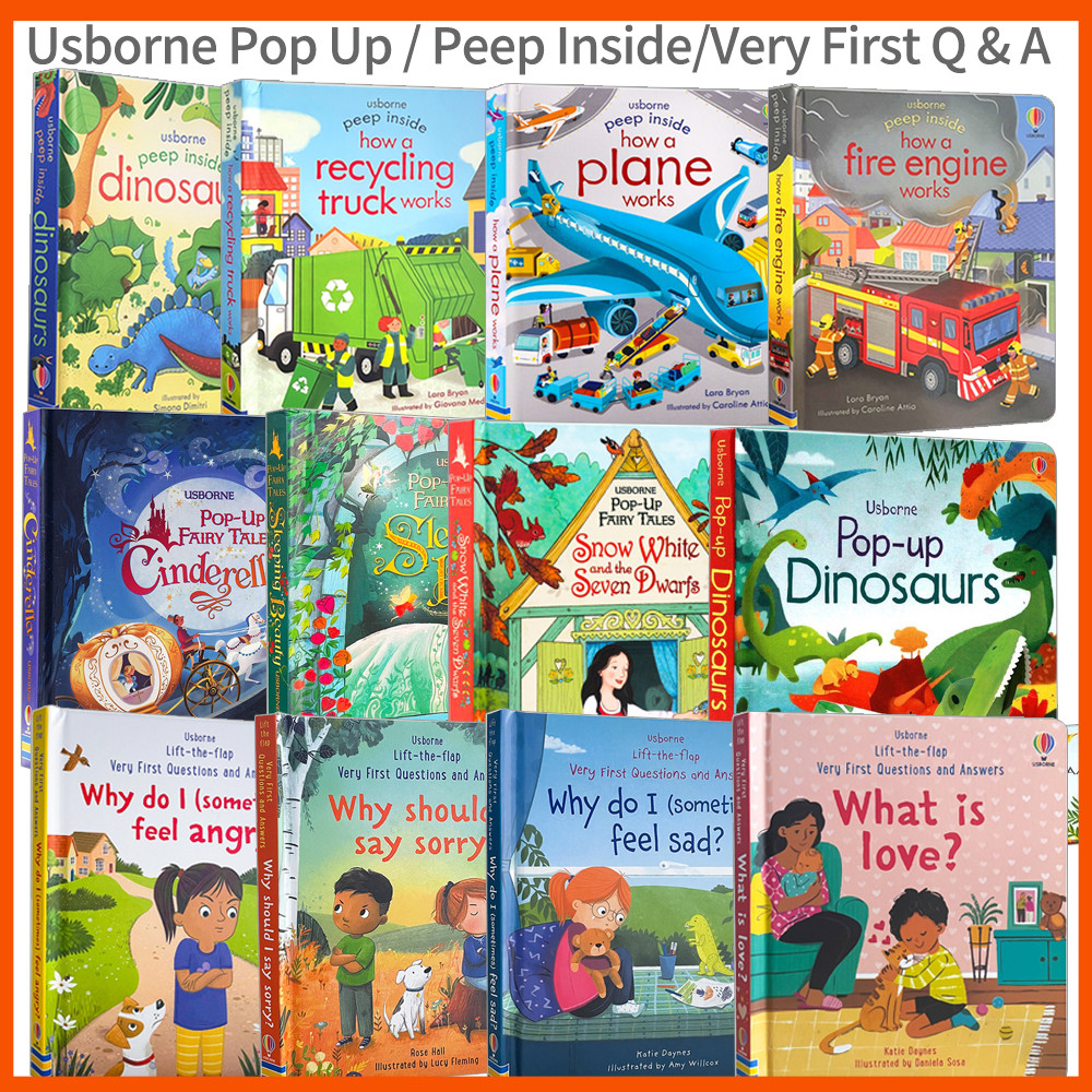 Usborne Pop Up / Peep Inside / หนังสือ Q & A Series เล่มแรกมาก 3D Flap Early Education หนังสือภาษาอังกฤษสําหรับเด็ก หนังสือภาพ หนังสือกระดาษแข็ง หนังสือของขวัญคริสต์มาส