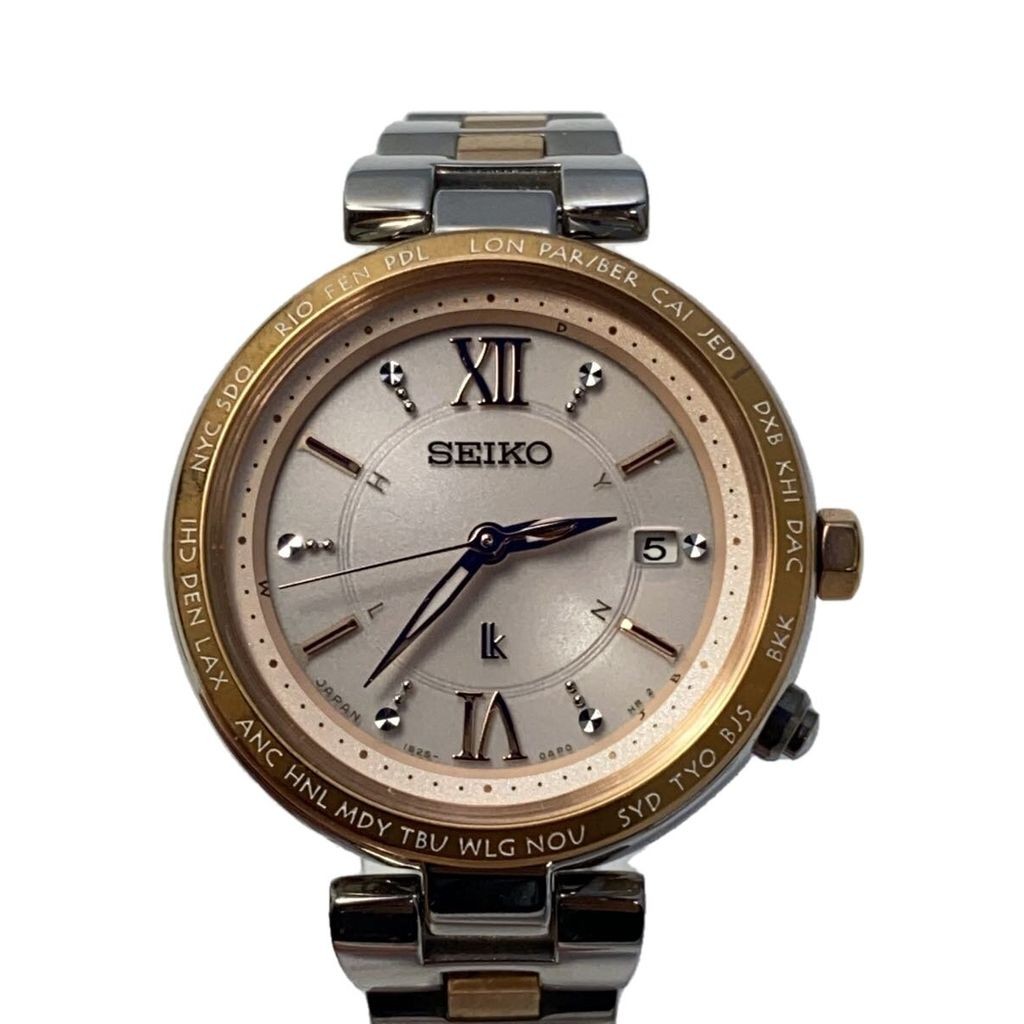 Seiko(ไซโก) SEIKO Women's Watch LUKIA_Lukia Solar Analog 28mm GLD SLV 1B25-0AJ0 Direct from Japan Se