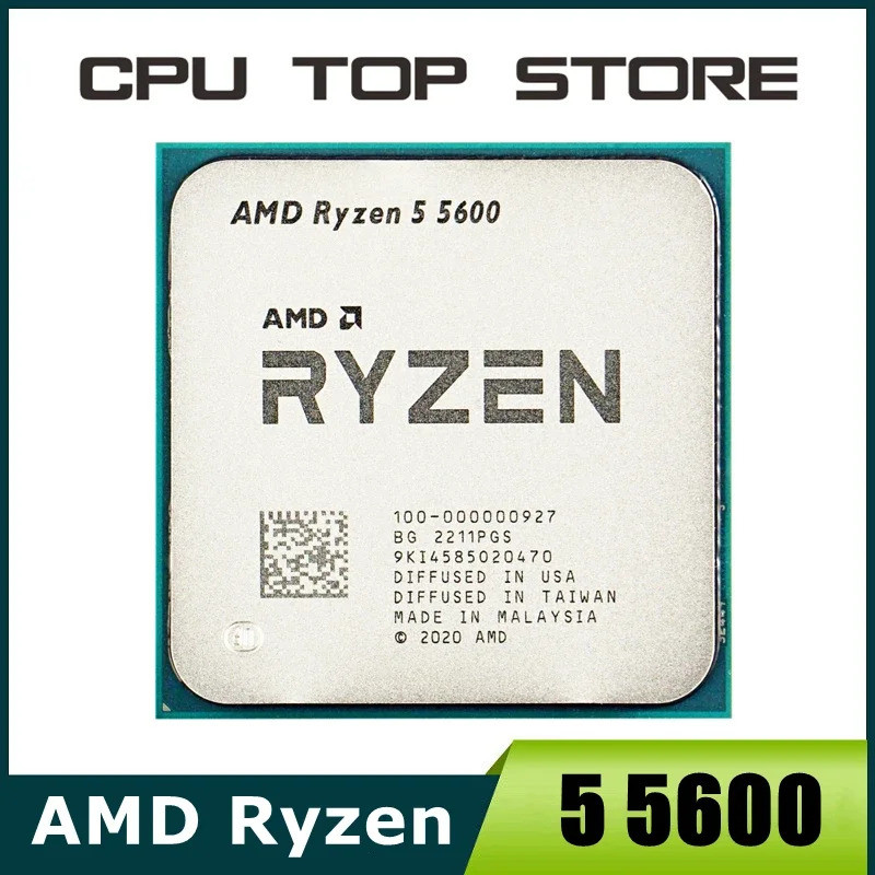 มือสอง AMD Ryzen 5 R5 5600 3.5 GHz 6-Core 12 ด้าย CPU โปรเซสเซอร์ 65W L3 = 32M 100-000000927 แอลจีเอ