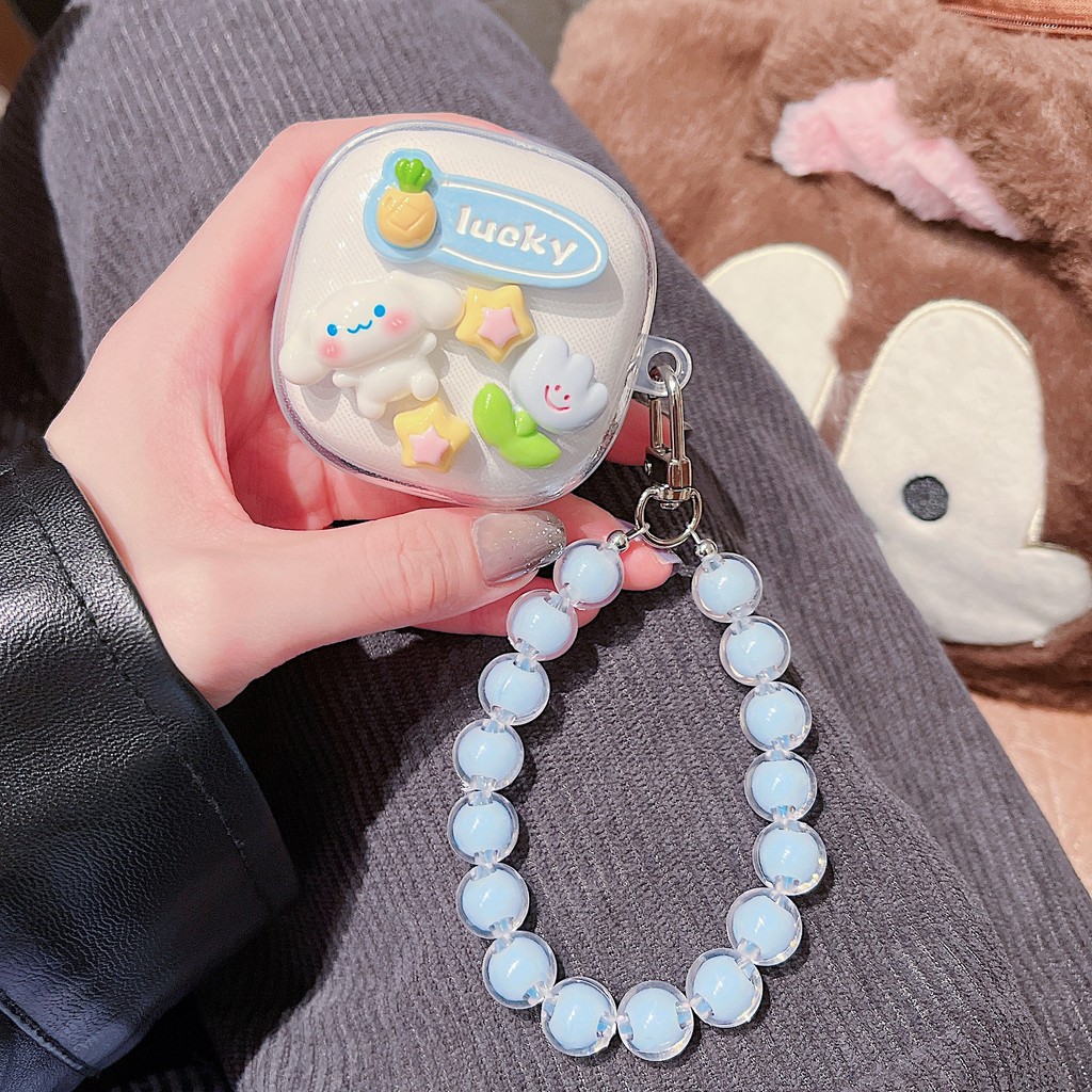 Geek เคสหูฟัง ใช้ได้กับ: Redmi Buds 6 Play เคส Case เคสหูฟังบุคลิกภาพสร้อยข้อมือดอกไม้ไล่ระดับ KT cat