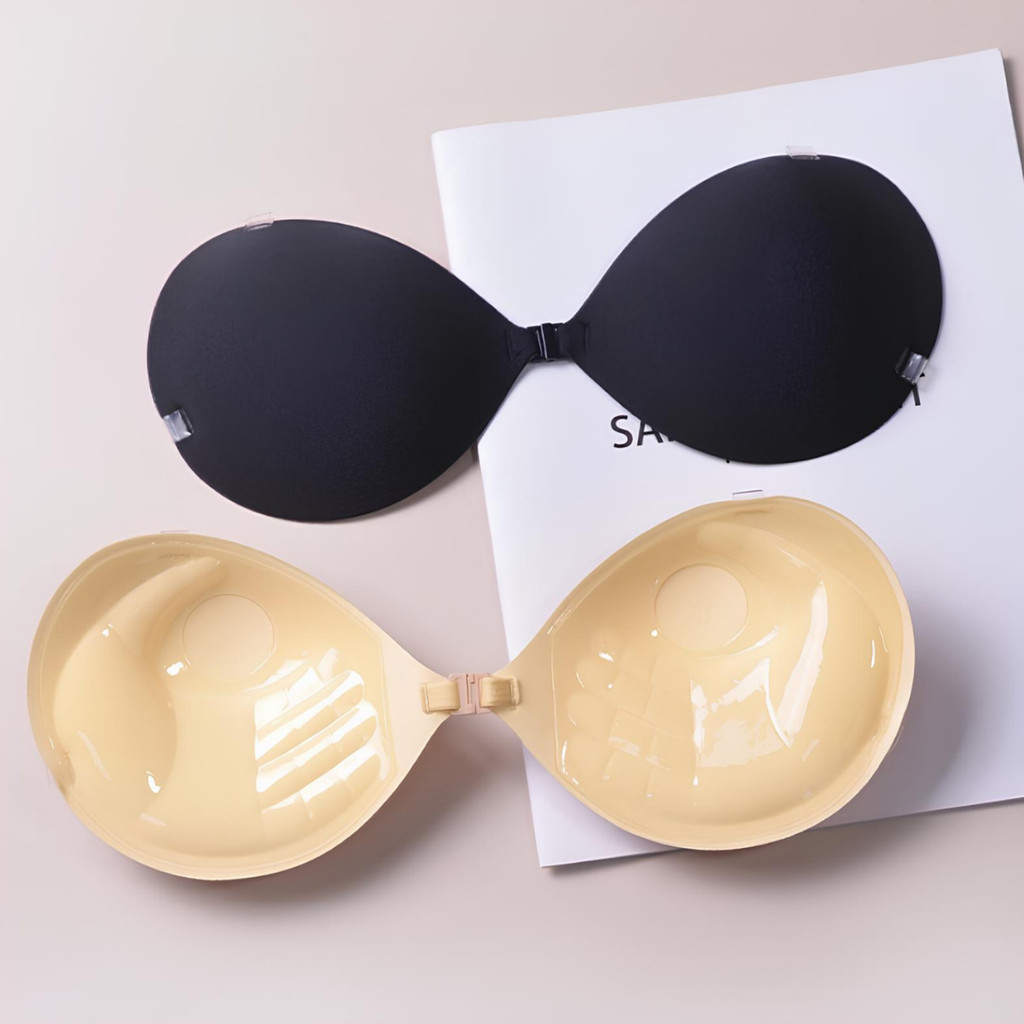 บราปีกนก อกสวยมั่นใจในทุกลุค!  ทรงกลม  กาวเหนียว แน่น กันน้ำ กันเหงื่อ เสริมฟองน้ำ หนา 2.5 cm ใส่สายได้ แถมฟรีสาย