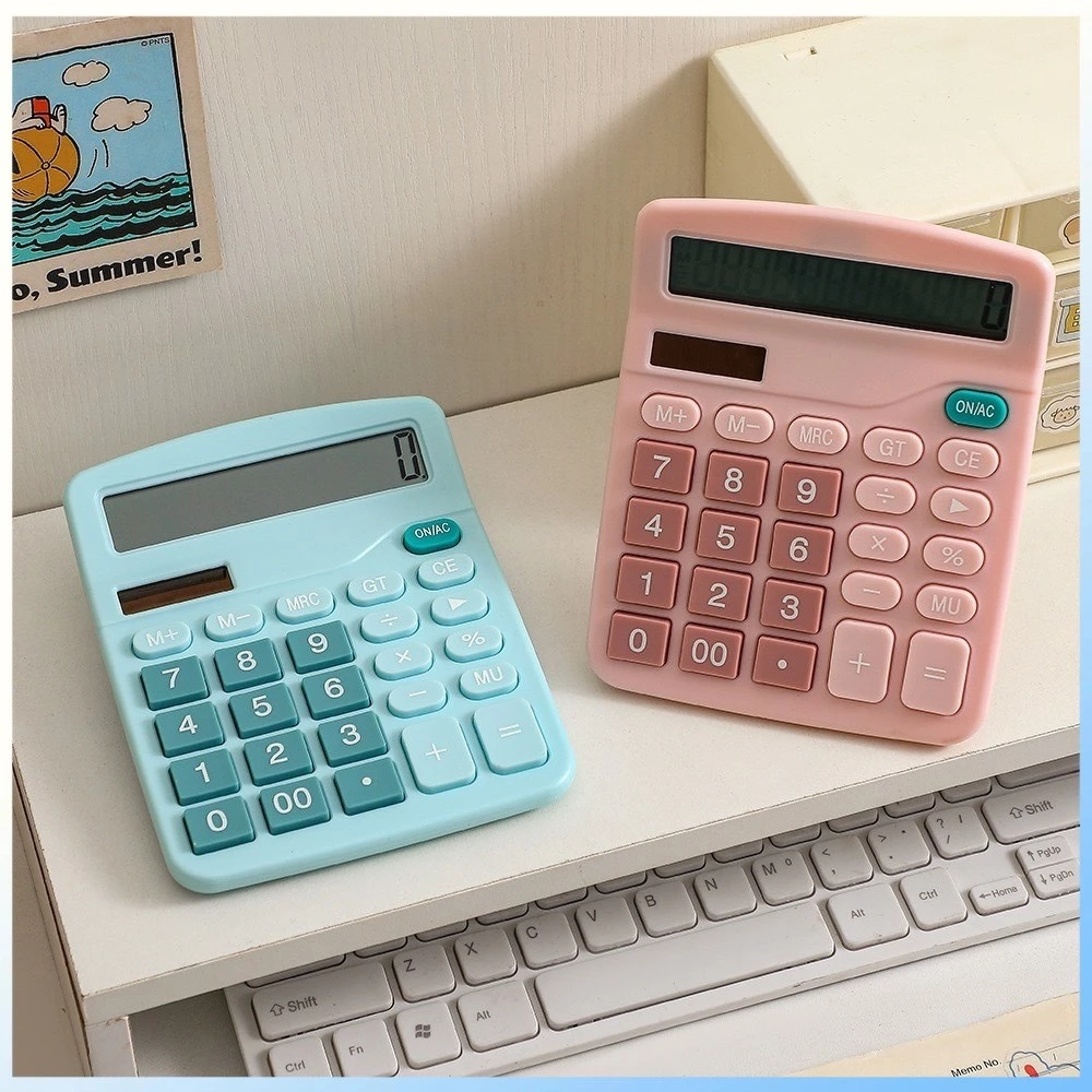 YTL เครื่องคิดเลข 2in1 เครื่องคิดเลข 12 หลัก สีฟ้าและสีชมพู 12 Digits Electronic Calculator