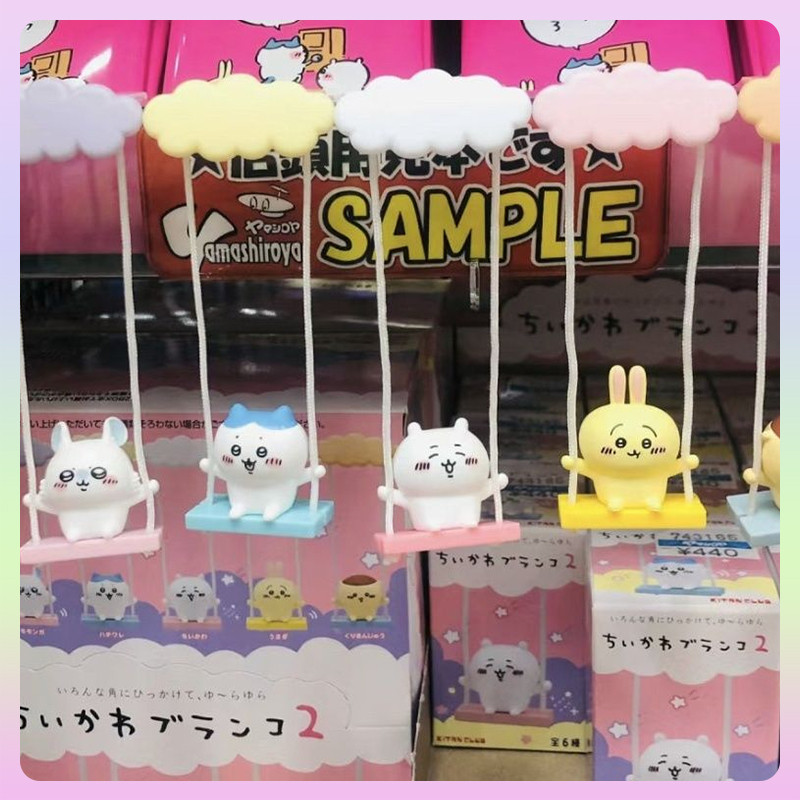 Chiikawa Swing blind กล่องรูปของเล่นตุ๊กตาน่ารัก self-depricating หมีตกแต่งโต๊ะอะนิเมะรูป hachi ตกแต่งวันเกิดของขวัญผู้หญิง