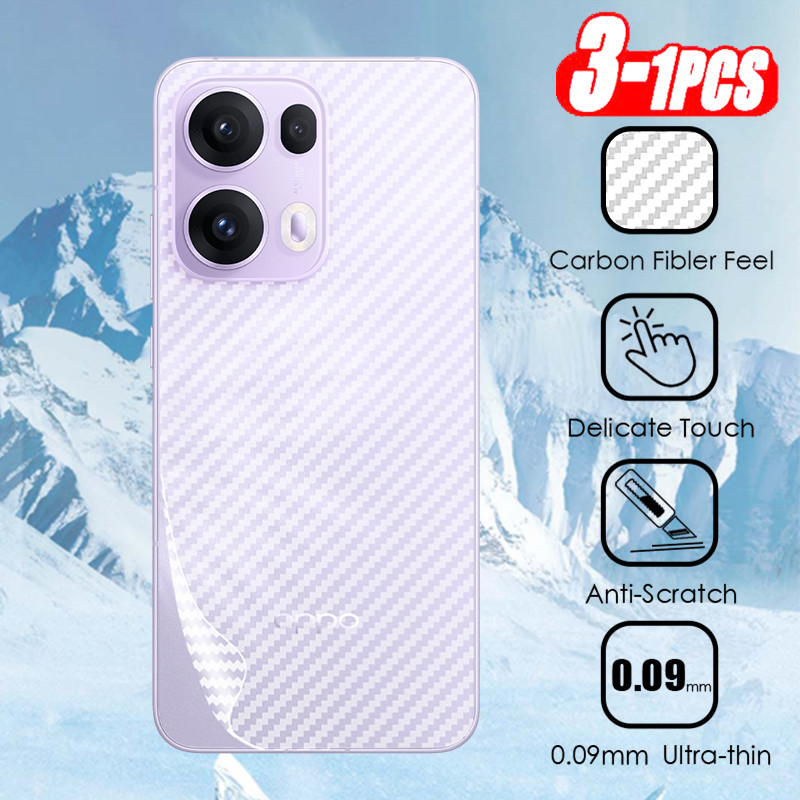1-3 ชิ้นคาร์บอนไฟเบอร์ฟิล์มสําหรับ OPPO Reno13 12 Pro F OPPOReno13Pro Reno 13F Reno12Pro Reno 13 12 5G Back Protector Hydrogel นุ่มโปร่งใสครอบคลุมป้องกันฟิล์ม