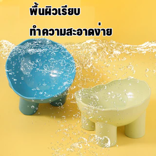 ชามอาหารเก้ากี้สี่ขา ชามให้อาหารแมว ทรงสูง ชามสำหรับสัตว์เลี้ยง 4 สี