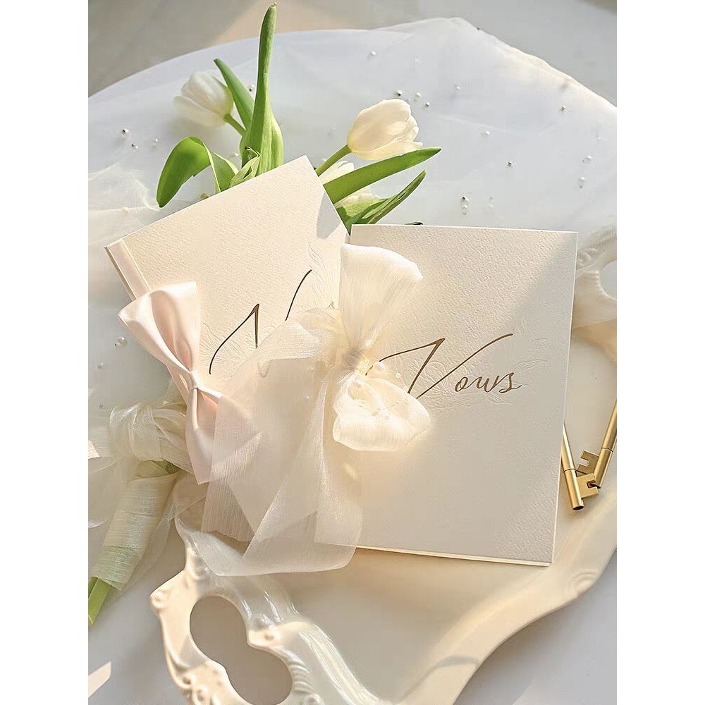 การแต่งงาน Vow การ์ดงานแต่งงาน Premium Vow การ์ดเจ้าสาวเจ้าบ่าว Pick-up Oath การ์ด Niche ผู้ปกครองคําพูดการ์ด yyo55 12.8