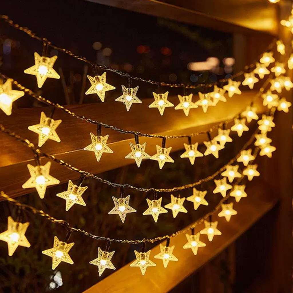 ไฟตกแต่ง ไฟวันหยุด (ดาว เชอร์รี่ ลูกสับปะรด ดอกไม้รัก โคนต้นสน) หลากสีหลายส ไตล์ไฟตกแต่งปีใหม่ LED