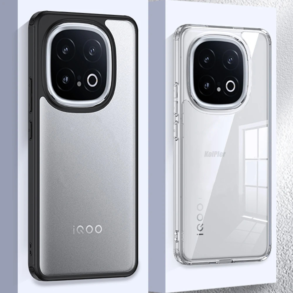 เคสแข็งใสสําหรับ VIVO IQOO 13 / IQOO 12 Pro ฝาหลังกรอบซิลิโคนอ่อนนุ่ม Anti-Knock Matte ปลอกโปร่งใส Coque