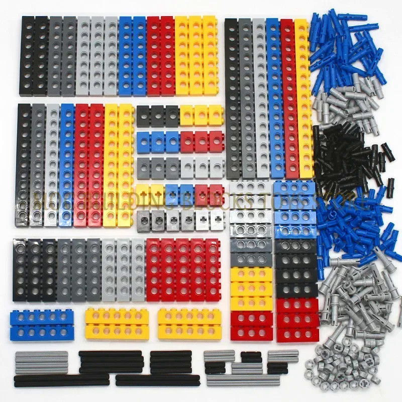 Technical Building Blocks Parts Bulk MOC Thick Bricks 6 Color Combination Accessories Studded Long B
