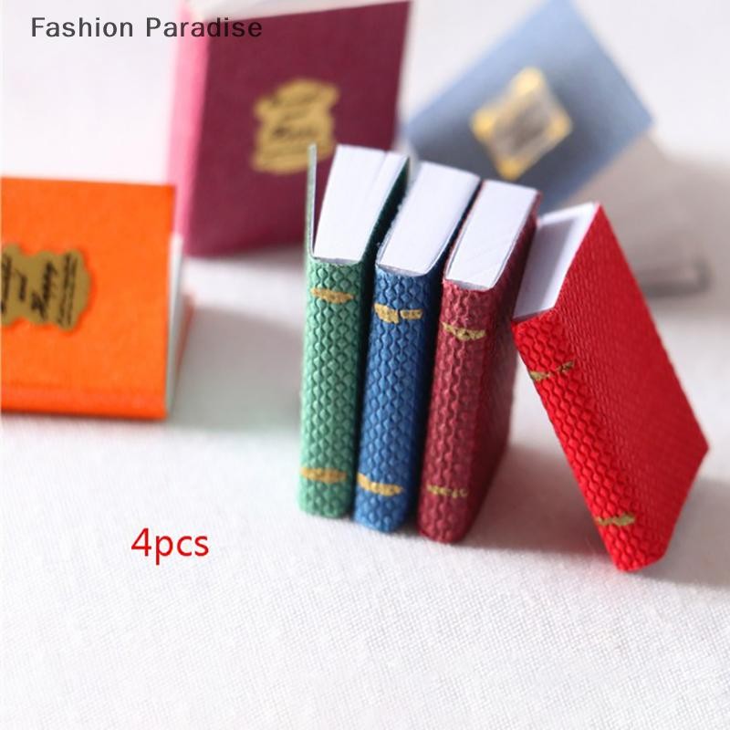 [เฉินโหยวปิง] 4ชิ้น/เซ็ต1/12ตุ๊กตาจิ๋วมินิหนังสือรุ่นอุปกรณ์เฟอร์นิเจอร์2021บูติก