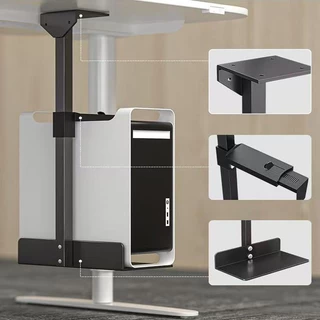 Tar Universal PC ผู้ถือใต้โต๊ะผนังด้านข้าง CPU Stand Lift ปรับคอมพิวเตอร์เมนเฟรมแขวนโฮสต์กล่องขาตั้ง Rack