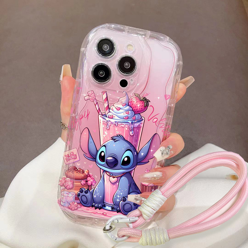 Stitchการ์ตูนขนมสาวสําหรับPOCO F7 M7 Pro C75 4G 5G Xiaomi Redmi 15 15C A5 13Xสาวเชือกเส้นเล็กโปร่งใส