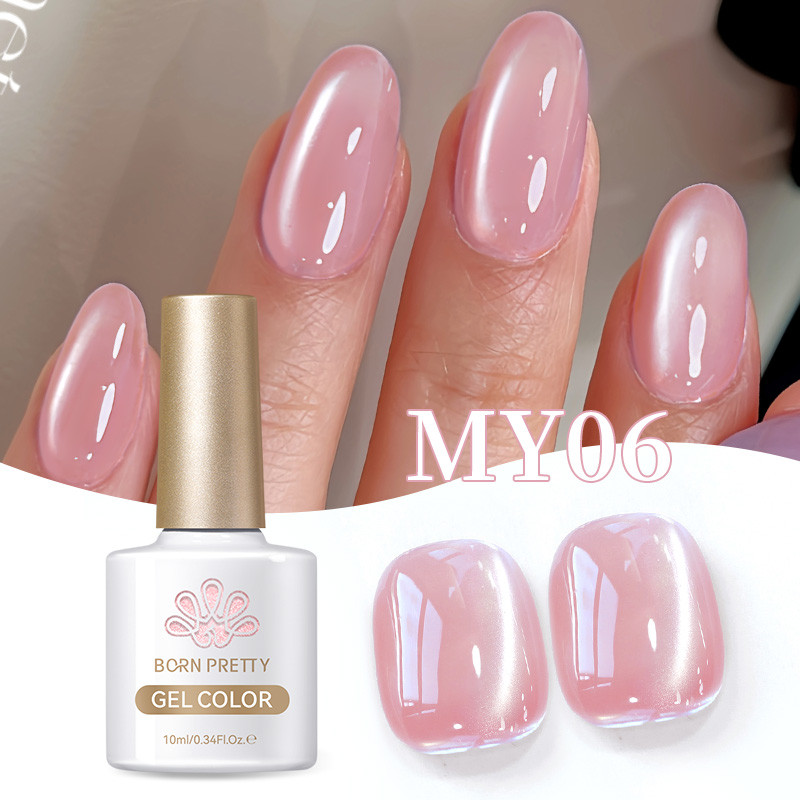 BORN PRETTY Glass Pink Cat Eyes Magnetic Gel Polish Water Light Nails Varnis กึ่งถาวร 10ml