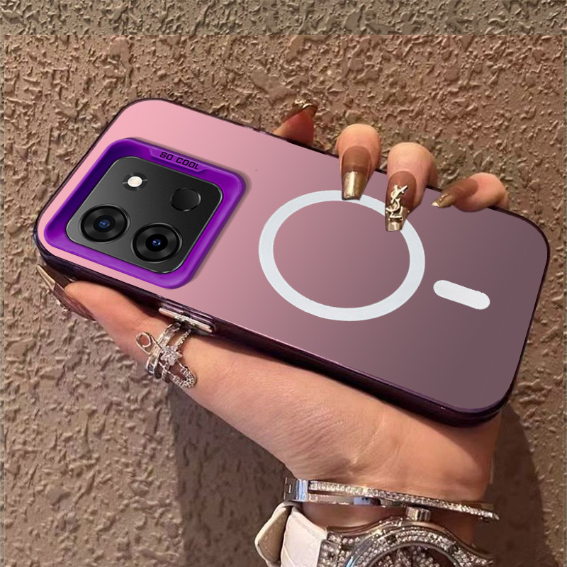 ปลอก infinix smart 7 tecno go 2023 5g เคสโทรศัพท์ Hard Case เคสโทรศัพท์ TPU เคสกันกระแทกแบบแข็ง ดีไซน์ใหม่ Aesthetics ไร้สายแม่เหล็ก CYBSWX01 - รูปที่ 6