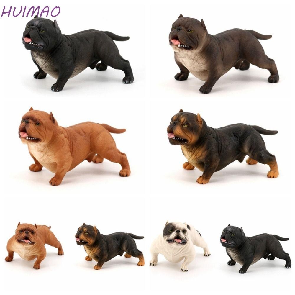 Huimao Bulldog รุ่น, เครื่องประดับสัตว์จําลอง Bulldog, ตกแต่งสวน Miniature สมจริงการศึกษา Pitbull ตุ๊กตาของเล่นเด็ก
