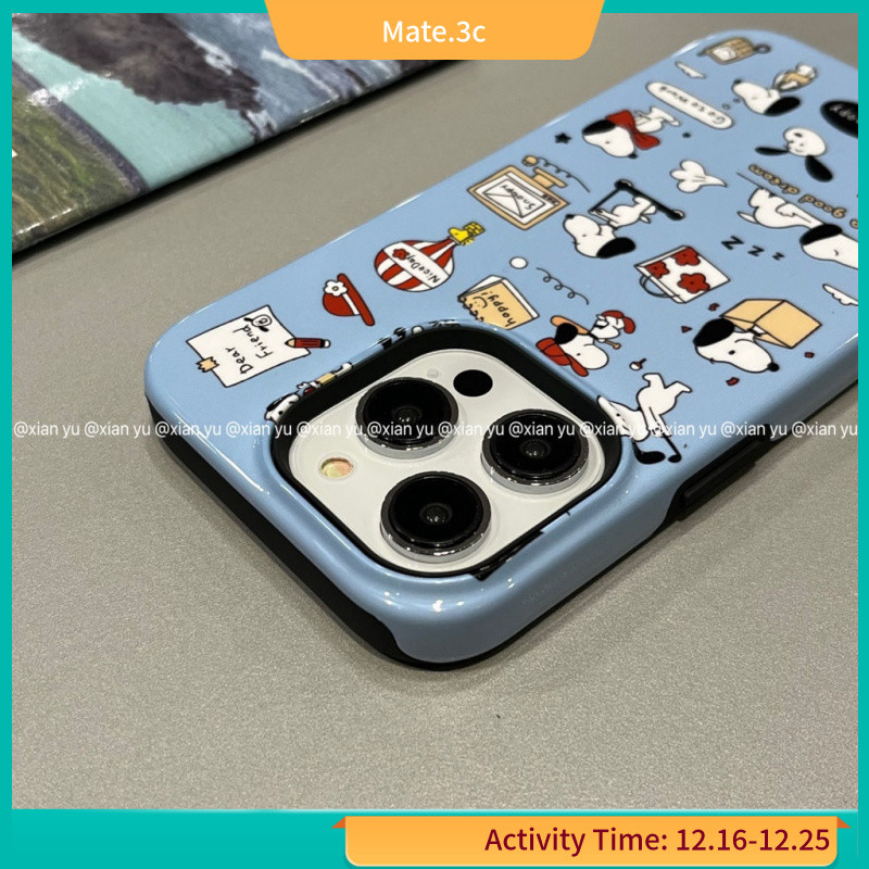 เคสโทรศัพท์มือถือแบบแข็ง กันกระแทก ลายการ์ตูนสนูปปี้ สําหรับ Iphone 14promax 13 12 15 Two-in-One 11 G92W