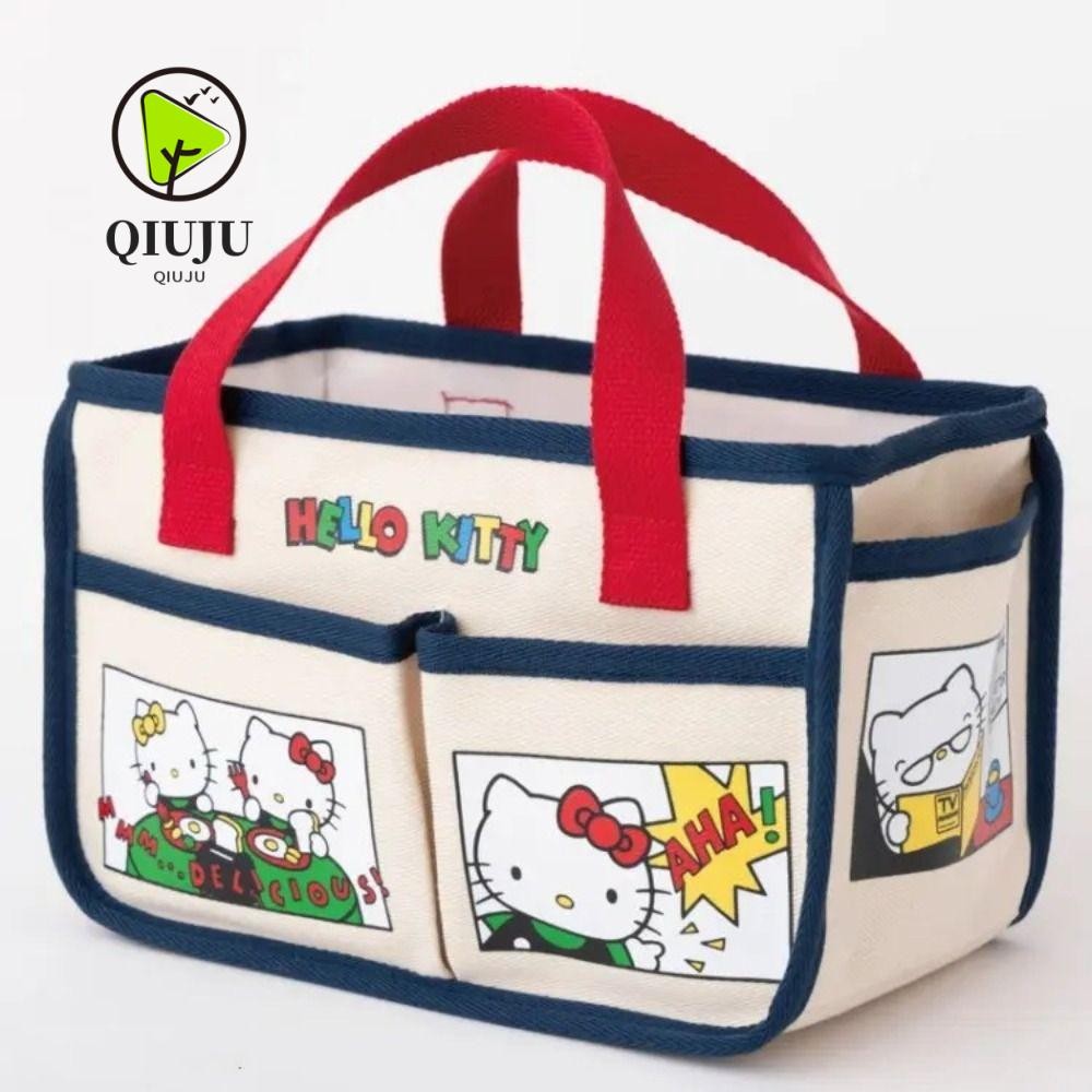 กระเป๋าโท้ทพิมพ์ลาย ชิวจู,กระเป๋าถือ น่ารัก สวัสดี คิตตี้,กระเป๋าช้อปปิ้งผ้าใบความจุสูงมัลติฟังก์ชั่น