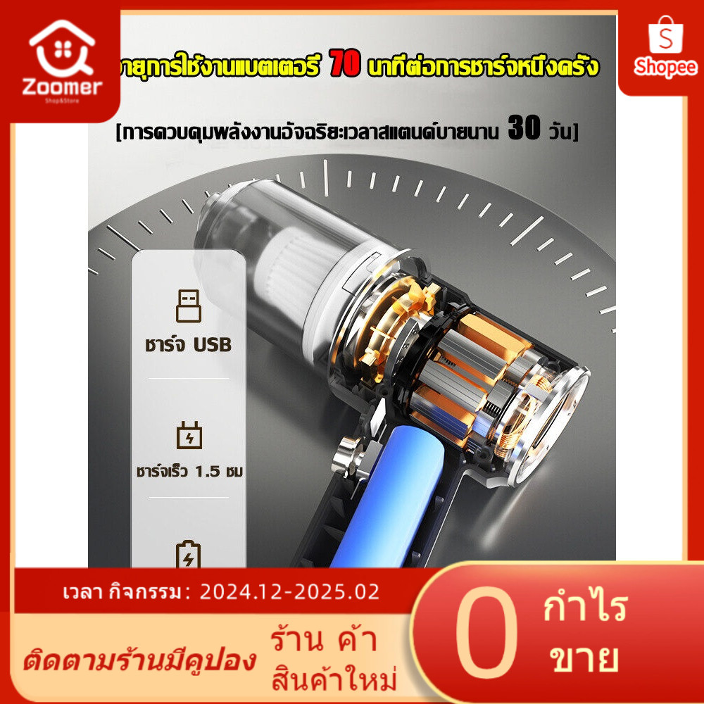 🌪️อัพเกรดใหม่ในปี 2024🌪️เครื่องดูดฝุ่นไร้สายพร้อมพลังดูดสุดยอด 99800PA พกพาสะดวก ใช้ได้ทั้งที่บ้านแล