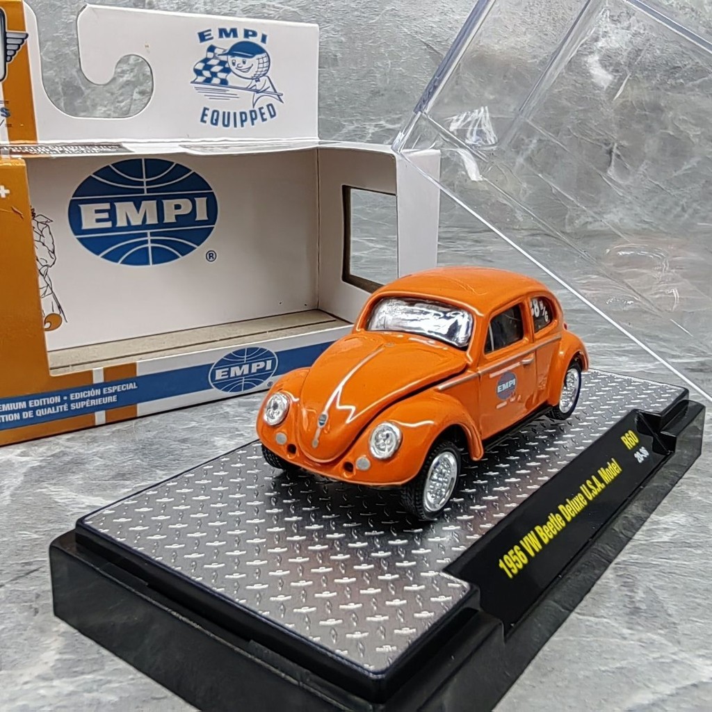 M2 1/64 1956 VW Volkswagen Beetle Deluxe USA โมเดลรถอัลลอย