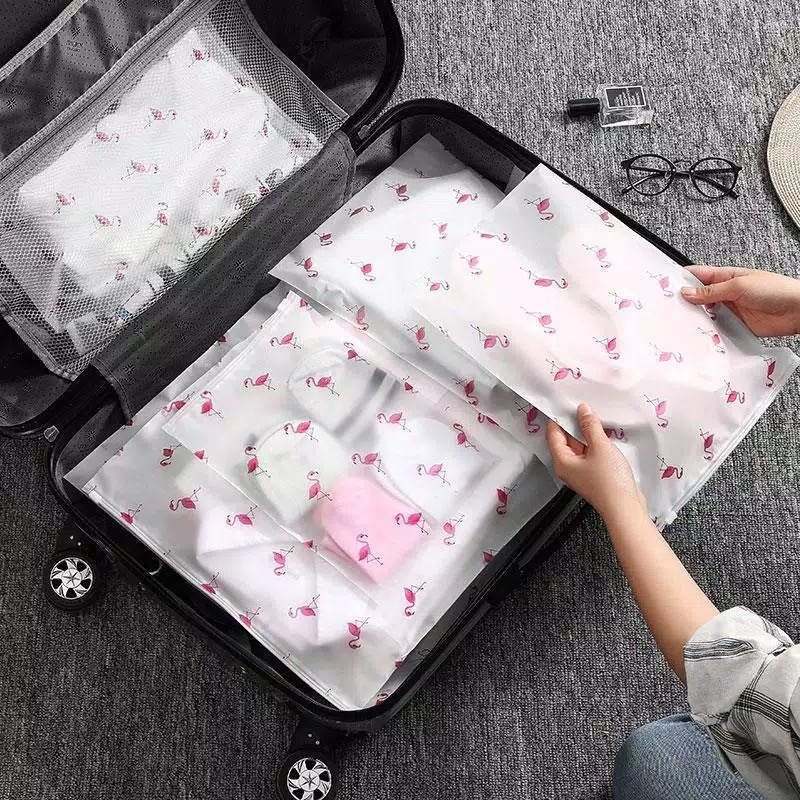 กระเป๋าจัดเก็บ ZIPLOCK FLAMINGO MOTIF / ZIPLOCK TRAVEL BAG / ZIPLOCK ORGANIZER BAG