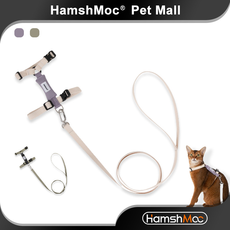 HamshMoc Anti-Escape Cat Harness และ Leash ชุดปรับน้ําหนักเบาลูกแมวลูกสุนัขเสื้อกั๊กทนทานเชือกตะกั่วสําหรับแมวสัตว์เลี้ยง