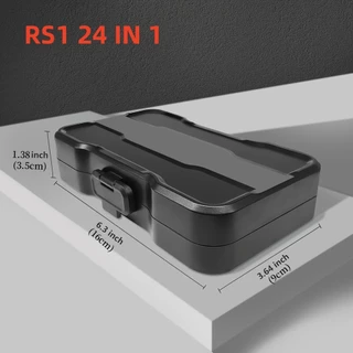 ชุดไขควงแม่เหล็ก 24-in-1 พร้อมด้ามจับแบบ T-Type ที่ถอดออกได้ ชุดเครื่องมือช่างเหล็กอเนกประสงค์สำหรับงาน DIY การบำรุงรักษาบ้าน อุปกรณ์อิเล็กทรอนิกส์ และจักรยาน - สีดำ