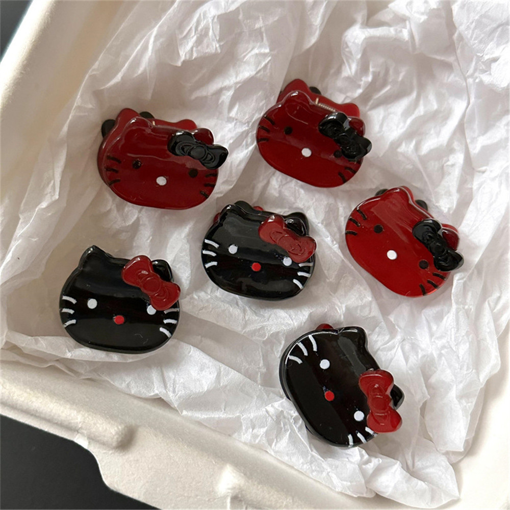 ใหม่สีดําสีแดง เคที แมวขนาดเล็กเกาคลิปเกาหลีผมม้าคลิปผมหวานน่ารักอุปกรณ์ผมสาว - รูปที่ 6